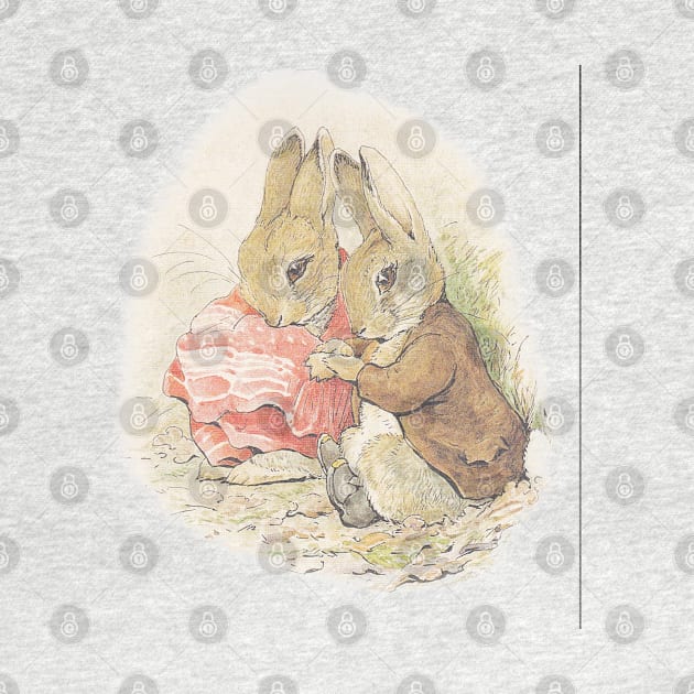 Cuddling Rabbit Couple - Beatrix Potter by forgottenbeauty